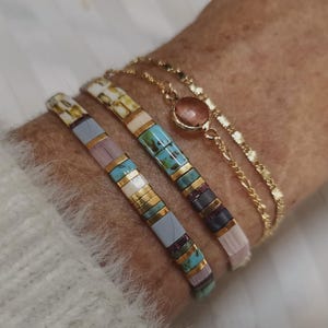 Bracelet Miyuki Tila Couleurs Claires  Parure De Bracelet Japonais Miyuki   Bracelet Elastique Sur Mesure