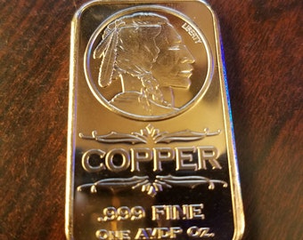 1 oz Indian Head Copper Bar