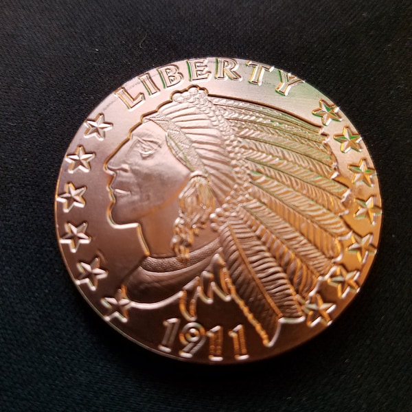 Incuse Indian 1 oz .999 Copper Round