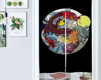 Noren Curtain, Katsushika Hokusai, Japanese Noren, Door Curtain