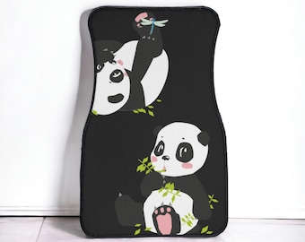 Kawaii panda bear car floor mat, kawaii mat, decor, anime car floor mats, cute car accessories for teens, women, panda gifts, we bare bears