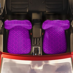Fundas de asiento de coche moradas para vehículo, accesorios de coche para adolescentes, accesorio de coche, estampado de coche retro, rosa, colorido, vaporwave, psicodélico, groovy