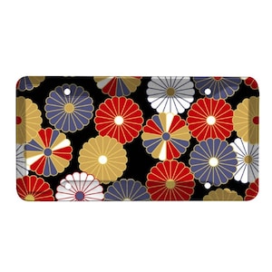 Automotive japanese License Plate & Frame Set, Anti-Theft kawaii License Plate Frame, japanese umbrella, car decorations, japanese pattern