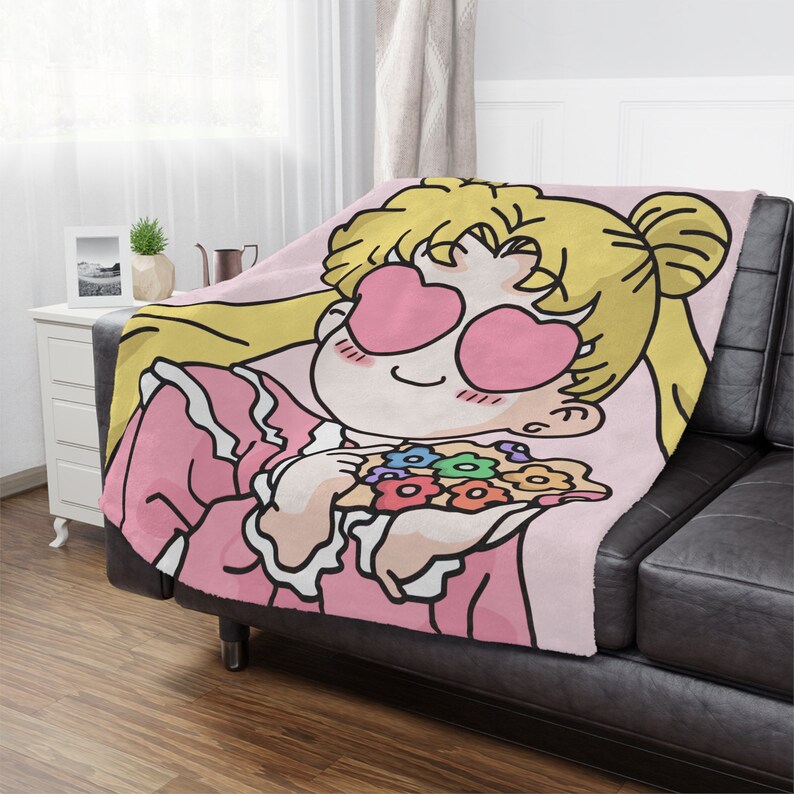 Luna Sailor Moon Blanket Minky Blanket Sailor Moon Bedding Etsy