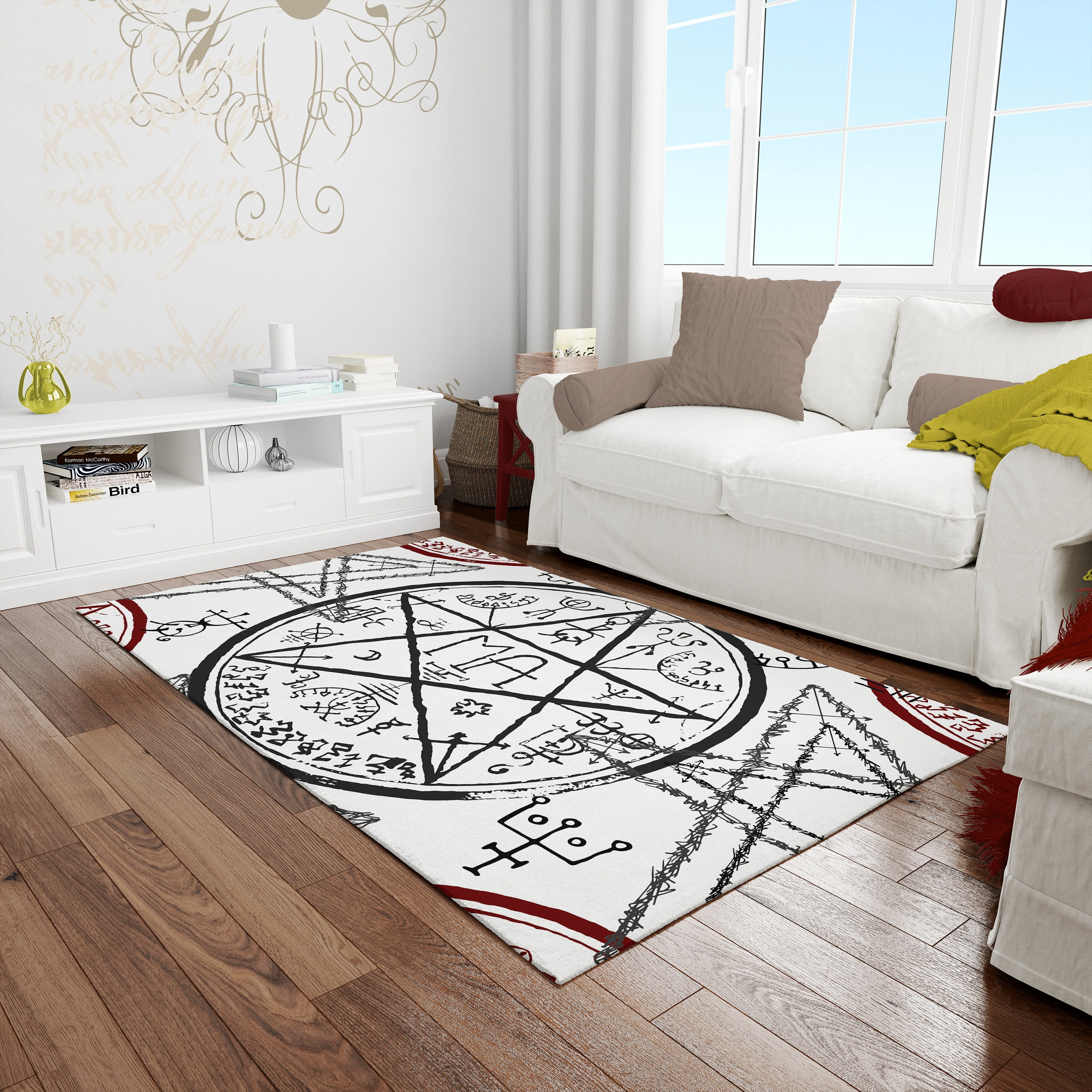 Pentagram Rug Baphomet Dornier Rug Satanic Occult Decor | Etsy