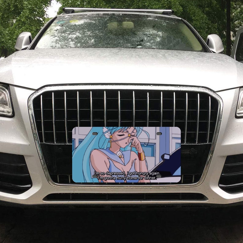 Anime License Plate & Frame Set Antitheft Kawaii License Etsy