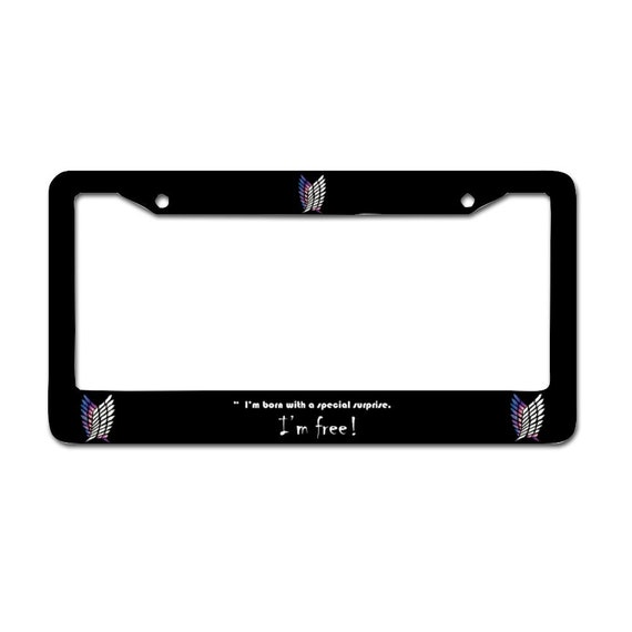 Automotive Anime License Plate & Frame Set Antitheft Kawaii Etsy