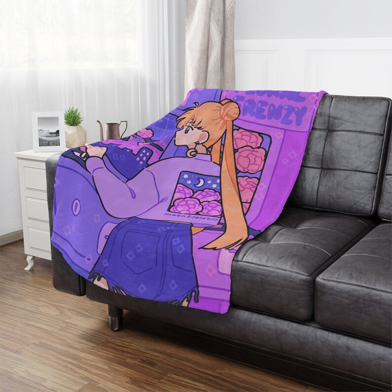 Vaporwave Sailor Moon Blanket Minky Blanket Anime Kawaii Etsy