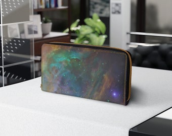 Orion Nebula print, Zipper Wallet, 7.87&quot; x 4.33&quot;, orion constellation, cool wallet, gift, art, milky way galaxy art print, galaxy tie dye