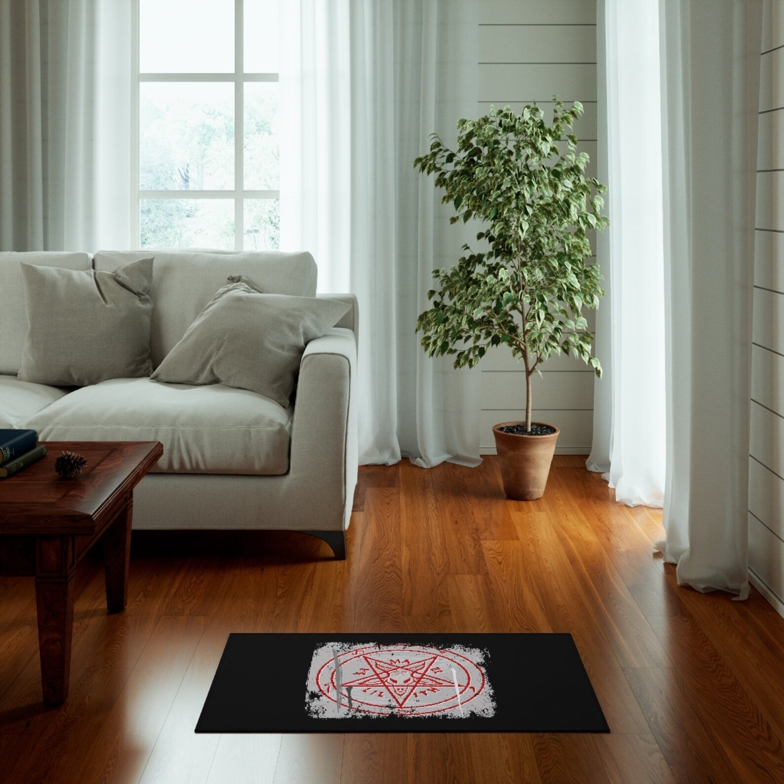 Pentagram Rug Pentacle Dornier Rug Satanic Occult Decor | Etsy
