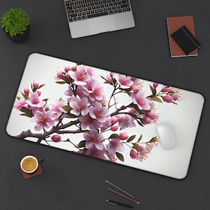 Sakura Mousepad, schreibtischmatte, sakura blüte, japan, pink anime kawaii mousepad gaming xxl, sakura zweig, niedlich