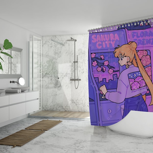 Lofi Anime Shower Curtains Etsy