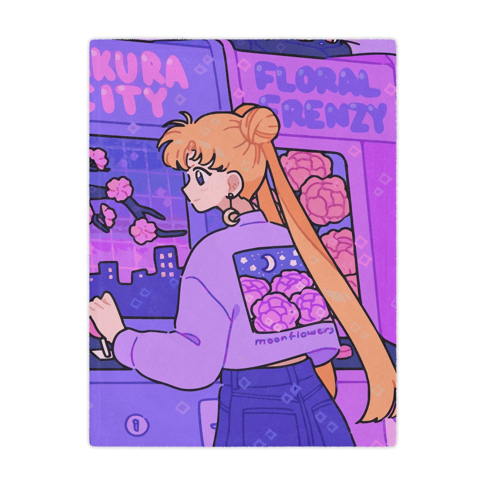 Vaporwave Sailor Moon Blanket Minky Blanket Anime Kawaii Etsy