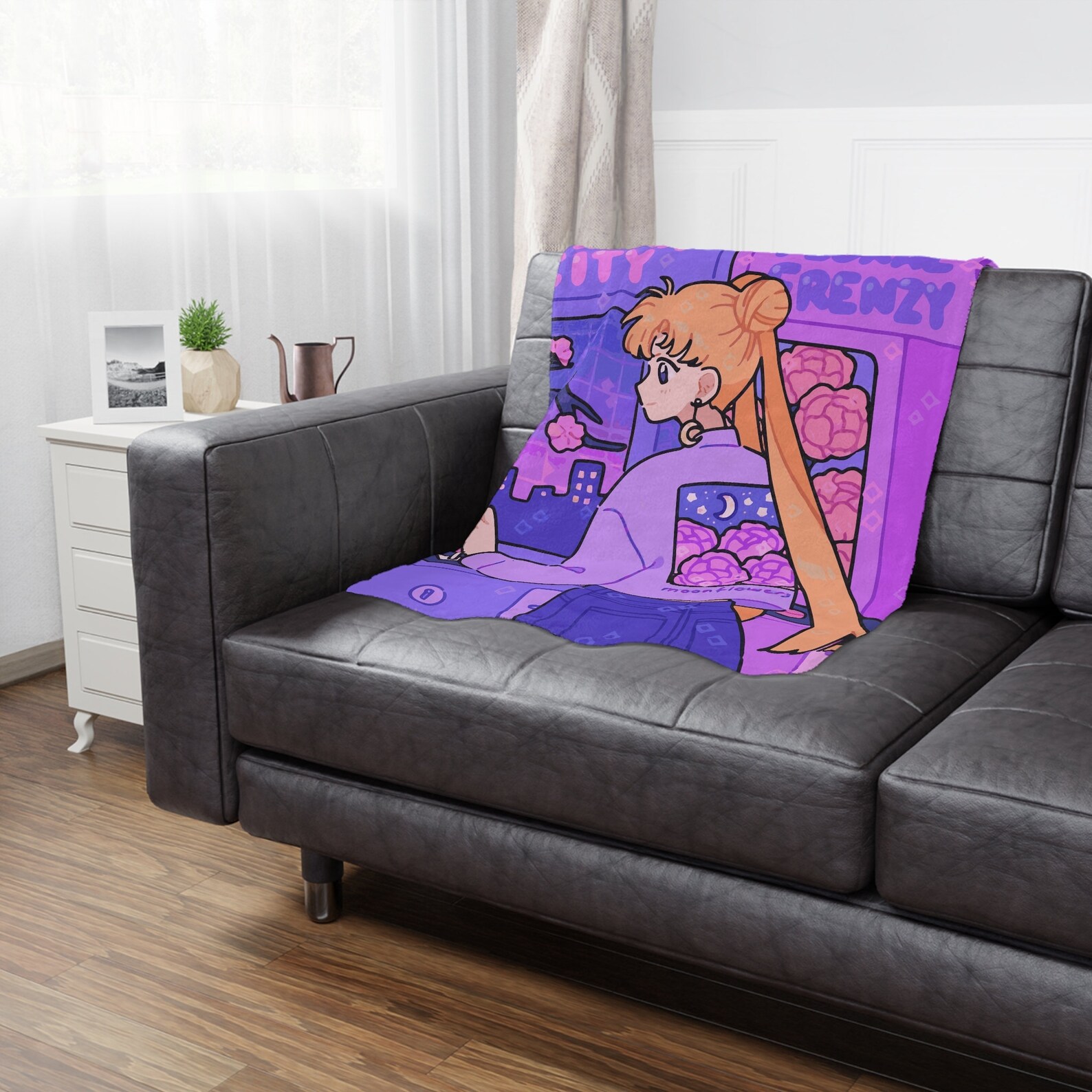 Vaporwave Sailor Moon Blanket Minky Blanket Anime Kawaii Etsy