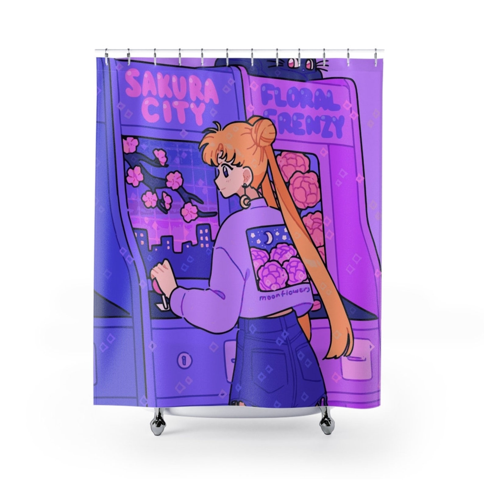 Sailor Moon Anime Shower Curtain 7174 90s Etsy