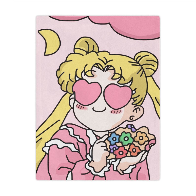 Luna Sailor Moon Blanket Minky Blanket Sailor Moon Bedding Etsy