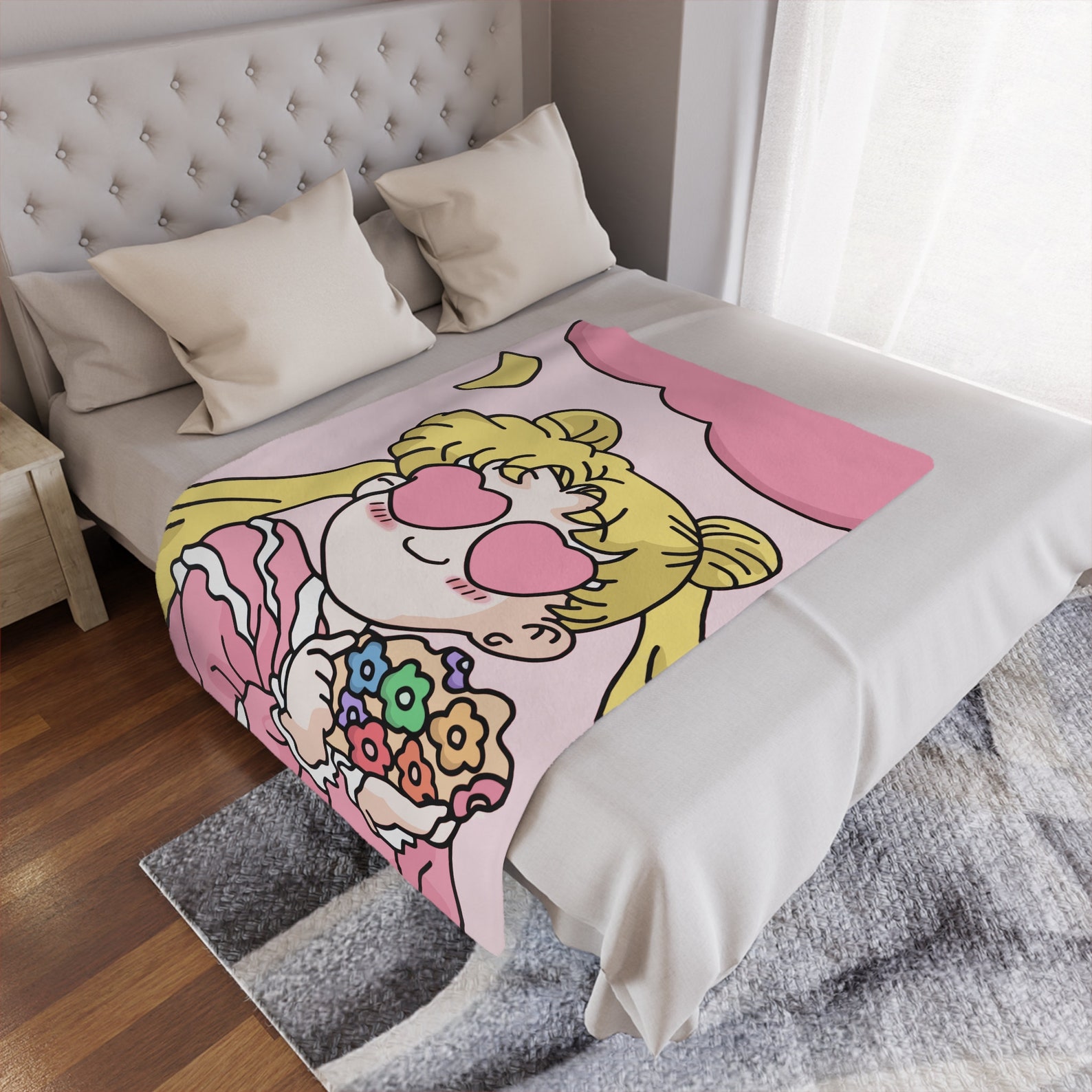 Luna Sailor Moon Blanket Minky Blanket Sailor Moon Bedding Etsy
