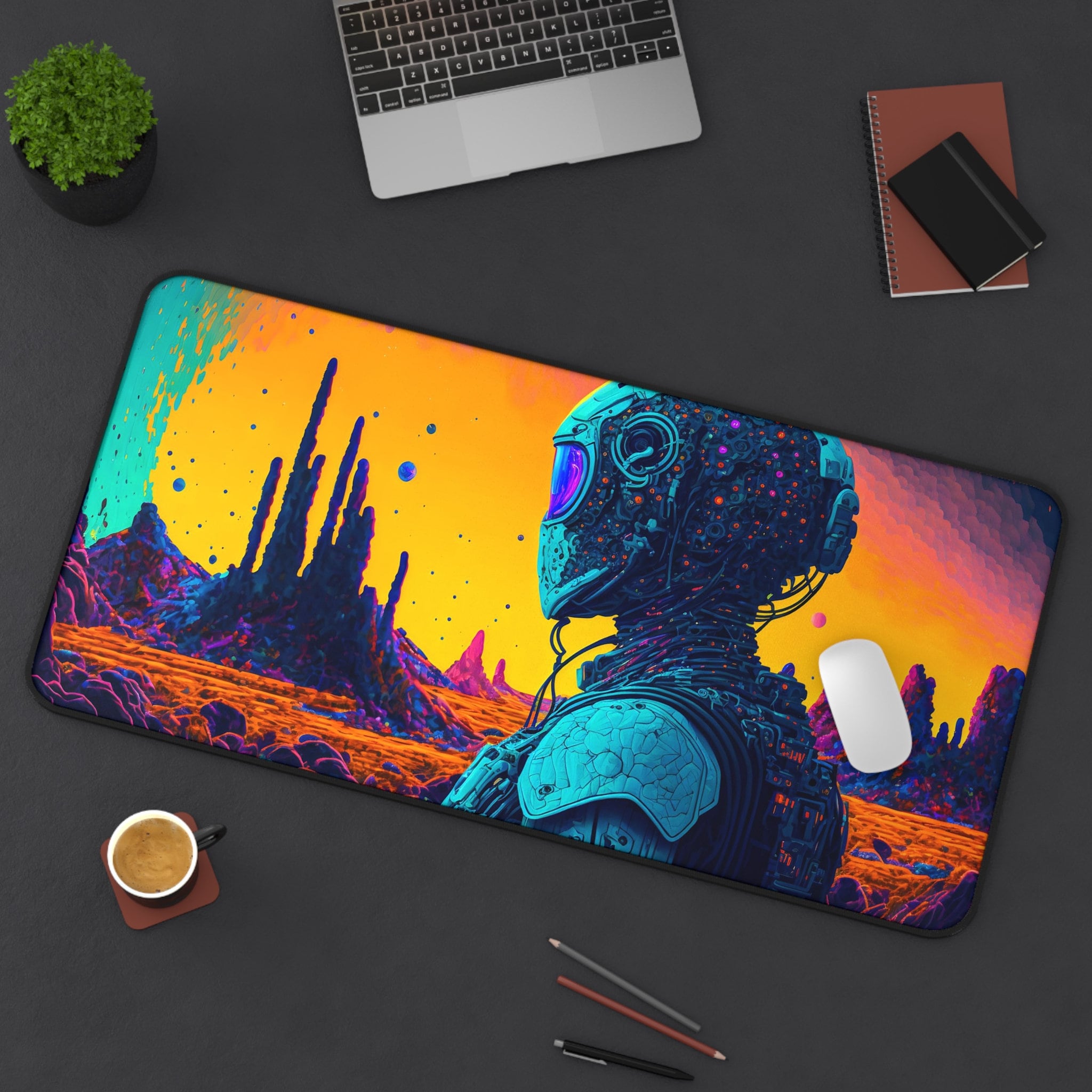 Discover Vaporwave desk mat, astronaut cyberpunk