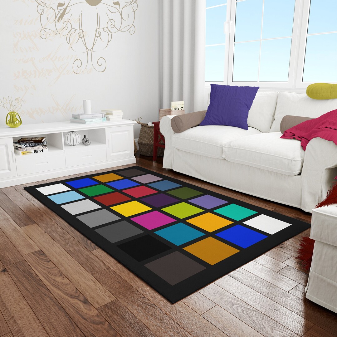 Checkered Rug Checkerboard Rug, Green Checker Rug, Checkered, Retro Rug