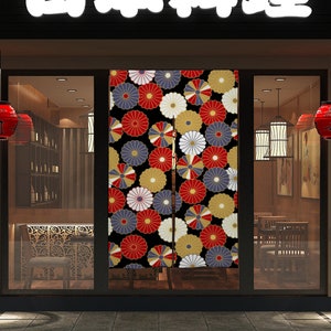 Front Door Hanging Banners 34&quot; x 56&quot;, red noren, japanese noren curtain, japanese umbrella, traditional japanese curtains,japanese art,print