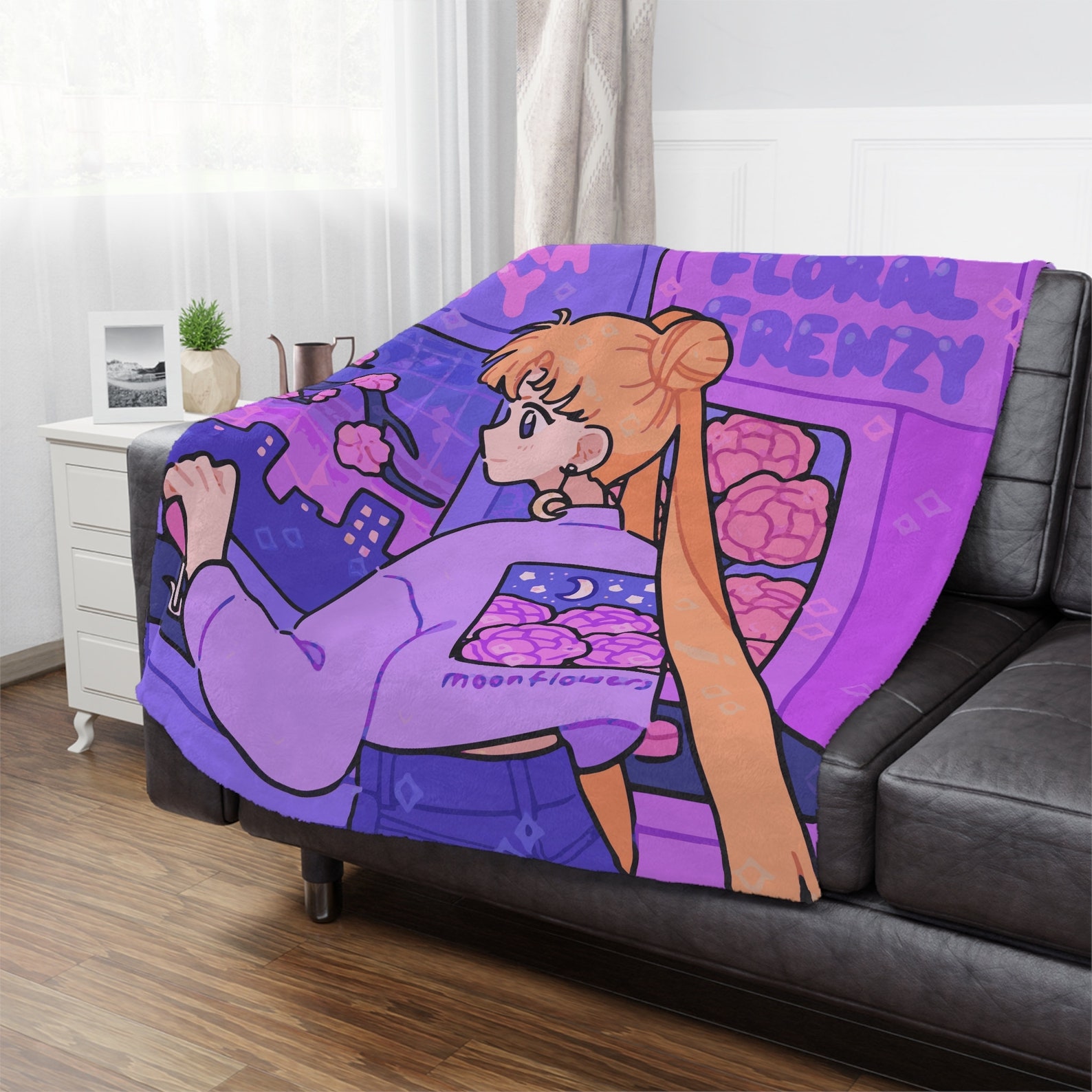 Vaporwave Sailor Moon Blanket Minky Blanket Anime Kawaii Etsy