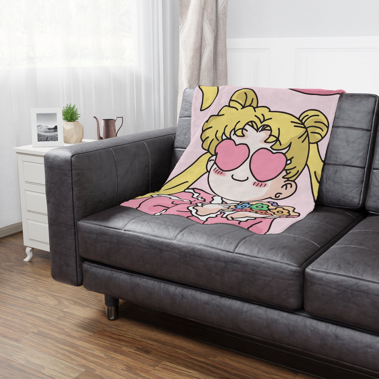 Luna Sailor Moon Blanket Minky Blanket Sailor Moon Bedding Etsy