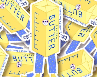 Butter Barb Sticker, Weirdcore Funny Cute Laptop Sticker Funny Kawaii Art Decal Foodie Baker Gift Idea PC Case Sticker Kindle Sticker