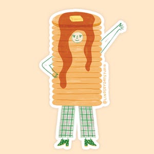 Pancakes Sticker for Laptop Sticker Planner Funny Kawaii Art Decal Sticker Foodie Gift Idea Chef PC Case Sticker Breakfast Art Sticker