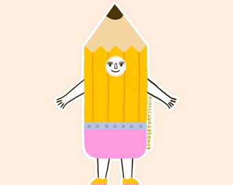 Pencil Friend Sticker for Artists Writer Gift