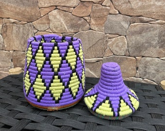Berber Korb, Afrikanischer Deko Korb, Berber Korb, bunt Vintage und Boho