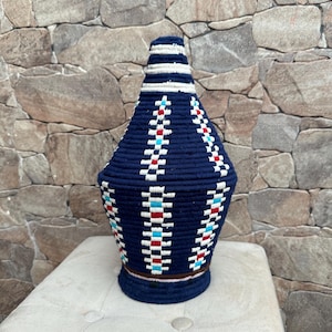 Moroccan berber basket, African decorative basket , colorful vintage and bohemian
