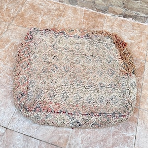 Moroccan boucherouite Pouf Cover, Berber Cotton Pouf Cover, Moroccan boucherouite Pillow, Berber Cushion Pillow.