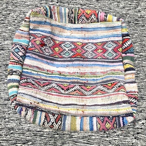 Moroccan boucherouite Pouf Cover, Berber Cotton Pouf Cover, Moroccan boucherouite Pillow, Berber Cushion Pillow.