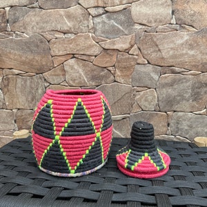 Moroccan berber basket, African decorative basket , colorful vintage and bohemian