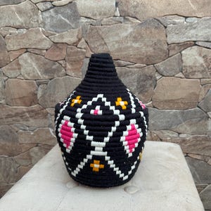 Moroccan berber basket, African decorative basket , colorful vintage and bohemian
