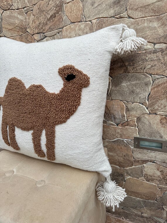 Camel Pillow: Moroccan Berber Pillow Cover With Tassels - Etsy