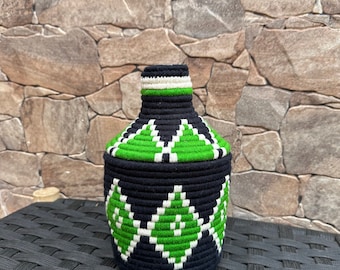 Berber Korb, Afrikanischer Deko Korb, Berber Korb, bunt Vintage und Boho