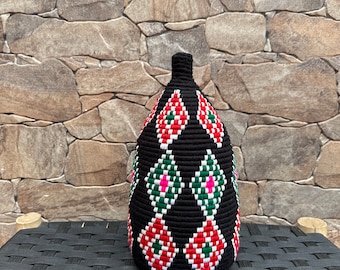Berber Korb, Afrikanischer Deko Korb, Berber Korb, bunt Vintage und Boho