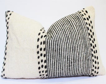 ヴィンテージベルベルランバーピローカバー：モロッコウールクッション