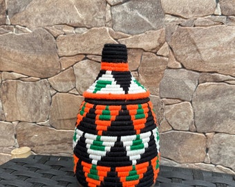 Berber Korb, Afrikanischer Deko Korb, Berber Korb, bunt Vintage und Boho