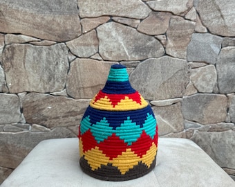 Berber Korb, Afrikanischer Deko Korb, Berber Korb, bunt Vintage und Boho