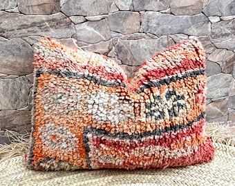 Vintage Moroccan kilim,berber bujaad pillow , decorative pillow , berber cushion , berber vintage wool Cushion Cover