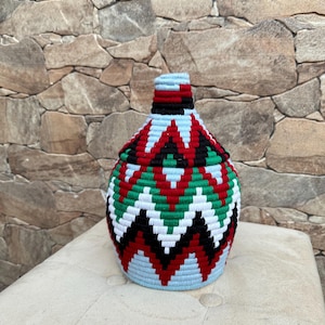 Moroccan berber basket, African decorative basket , colorful vintage and bohemian
