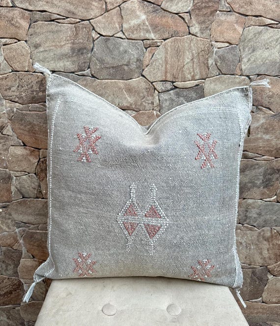 Marokkanischer Kaktus Seide Kissenbezug, Handgewebtes Boho Sabra Kissen (49  cm x 49 cm) - Etsy.de