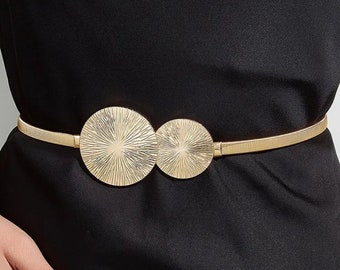 Gold Circle Belt Metal - Women's Belts - Women's Fashion Accessories - Gifts For Her