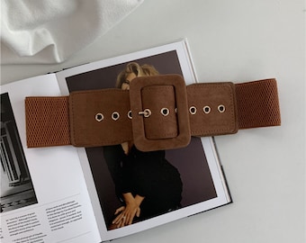 Elasticated Brown Buckle Belt - Women's Belts - Women's Fashion Accessories