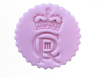 King Charles III Coronation Royal Crest Stamp Fondant Stamp Cupcake Debosser