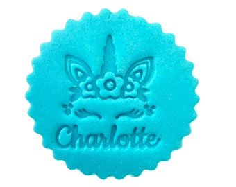 Personalised Unicorn Name Birthday Fondant Stamp Debosser Cupcake Icing Cookie Decoration Dough