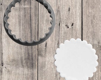 Scalloped Circle Cookie Cutter Fondant Biscuit - 3 Sizes! Icing Baking Dough 6cm 8cm 10cm