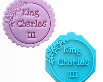 King Charles III Coronation Stamp Fondant Stamp Cupcake Debosser